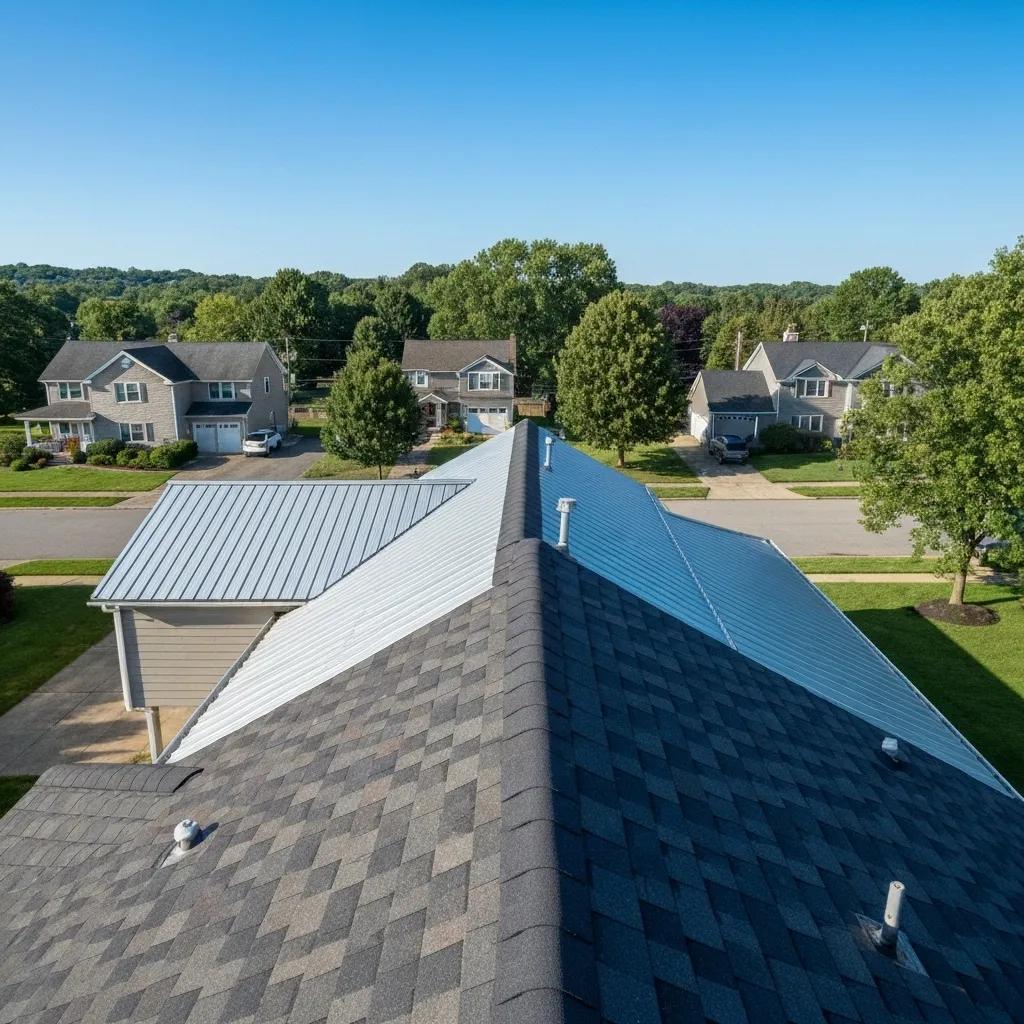 A variety of roofing materials common in Pennsylvania, highlighting their durability and maintenance needs.